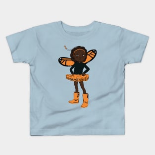 Monarch Butterfly Girl Kids T-Shirt